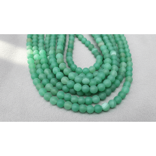 Doğal Mat Yeşil Alacalı Akik Taşı 8 mm | 1 Dizi ~46-48 Adet