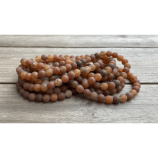Doğal Mat Kahverengi Alacalı Akik Taşı 8 mm | 1 Dizi ~46-48 Adet
