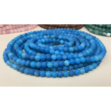 Doğal Mat Mavi Alacalı Akik Taşı 8 mm Küre Kesim Dizi Taş