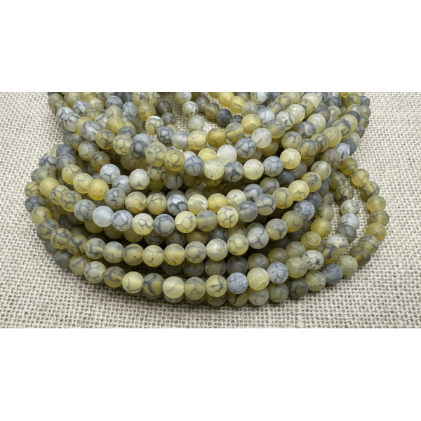 Doğal Mat Örümcek Akik Taşı 8 mm Küre Kesim Dizi Taş | Takı ve Aksesuar İçin