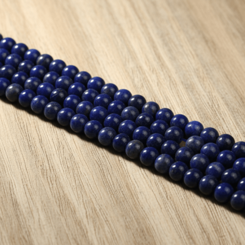 Doğal Lapis Lazuli Taşı 8 mm Küre Kesim Dizi Taş | Takı ve Aksesuar Tasarımı İçin