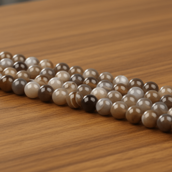 Doğal Madagaskar Akik Taşı 10 mm Küre Kesim Dizi – Enerji ve Zarafetin Buluşması