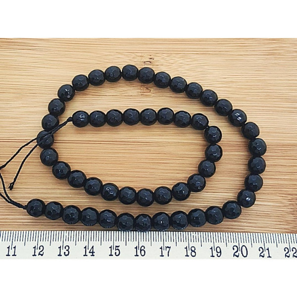 Doğal Oniks Taşı 8 Mm Faset Kesim Dizi Taş