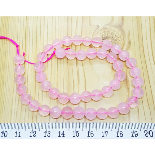 Doğal Pembe Kuvars 8 mm Küre Kesim Dizi Taş | Serraada Doğal Taş Koleksiyonu