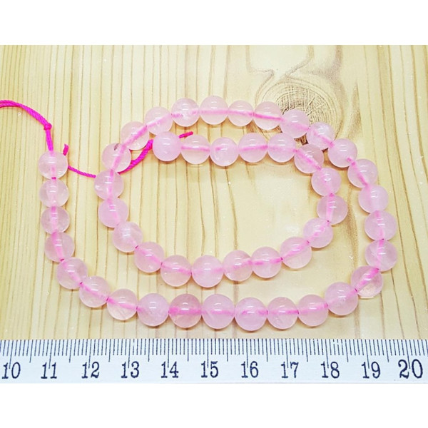 Doğal Pembe Kuvars 8 mm Küre Kesim Dizi Taş | Serraada Doğal Taş Koleksiyonu