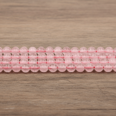 Doğal pembe kuvars taşı 8 mm faset kesim dizi taş