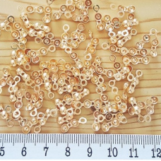 Altın Kaplama Pirinç Düğüm Kapama | Misina Ucu İçin Halkalı Takı Aparatı – 1 Çift