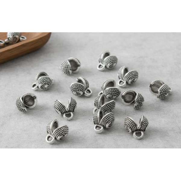 Düğüm Midye Kapama – Ay Yıldız Desenli Gümüş Kaplama (1 Adet)