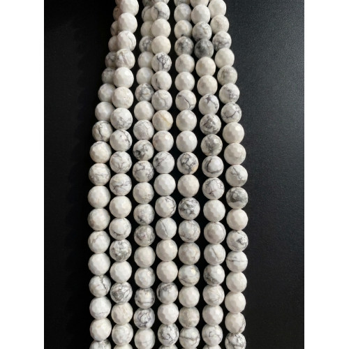 Havlit Doğal Taş Dizi - 8 mm Fasetli Küre Kesim (1 Dizi ~38 cm)