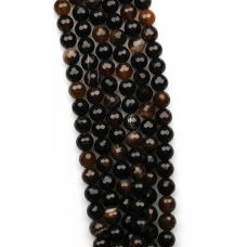 Göz Akik Doğal Taş Dizi 10 mm Fasetli Küre Kesim – Akik Taşı Takı Yapım Dizisi (36-38 cm)