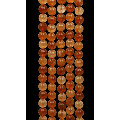 Sitrin Doğal Taş Dizi 10 mm Fasetli Küre Kesim – Citrine Doğal Taş Takı Yapım Dizisi (36-38 cm)