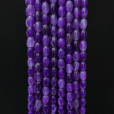 Mor Akik Taşı Doğal Taş Dizi - 10x6 mm Fıçı Kesim (35 cm)