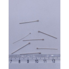 925 Ayar Gümüş 25 mm Top Başlı Takı Çivisi İğnesi