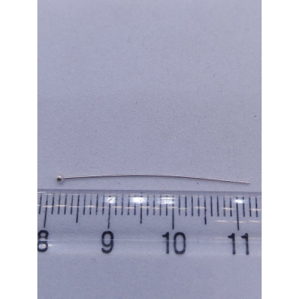 925 Ayar Gümüş 29 mm Top Başlı Takı Çivisi İğnesi