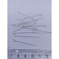 925 Ayar Gümüş 40 mm Halkalı Takı Çivisi İğnesi – Takı Yapım Malzemesi