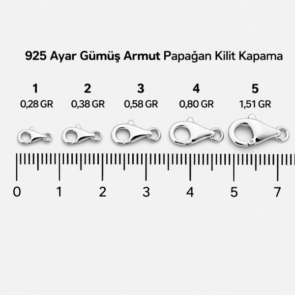 925 Ayar Gümüş Armut Papağan Kilit Kapama – Takı Aksesuarı