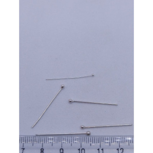 925 Ayar Gümüş 23 mm Top Başlı Takı Çivisi İğnesi 925 Ayar Gümüş 23 mm Top Başlı Takı Çivisi İğnesi