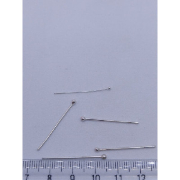 925 Ayar Gümüş 23 mm Top Başlı Takı Çivisi İğnesi