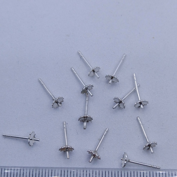 925 Ayar Gümüş Küpe Çivisi – Takı Yapımı İçin 1 Çift (2 Adet)