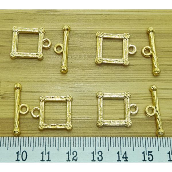 Altın Kaplama Dörtgen T Kapama Aperesi – Takı Tasarımı İçin Şık ve Dayanıklı Seçim
