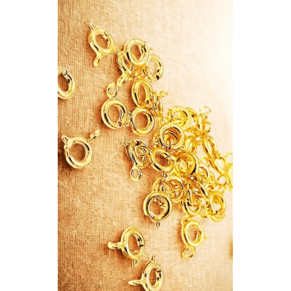 Altın Kaplama Yaylı Yuvarlak Kilit – Takı Tasarımları İçin Şık Bağlantı Aparatı