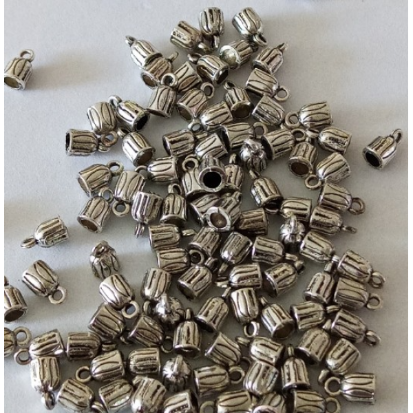 Gümüş Kaplama Metal Kordon Kapama – Takı Tasarımı İçin Dayanıklı ve Şık Aparat | Adet Satış