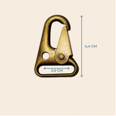 2,5 cm G3 Tüfek Kancası – Antik Sarı Metal Karabina (Minimum 10 Adet)