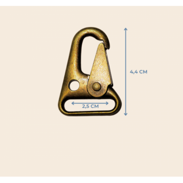 Antik Sarı renk G3 Tüfek Kancası – 2,5 cm x 4,4 cm Dayanıklı Metal Karabina