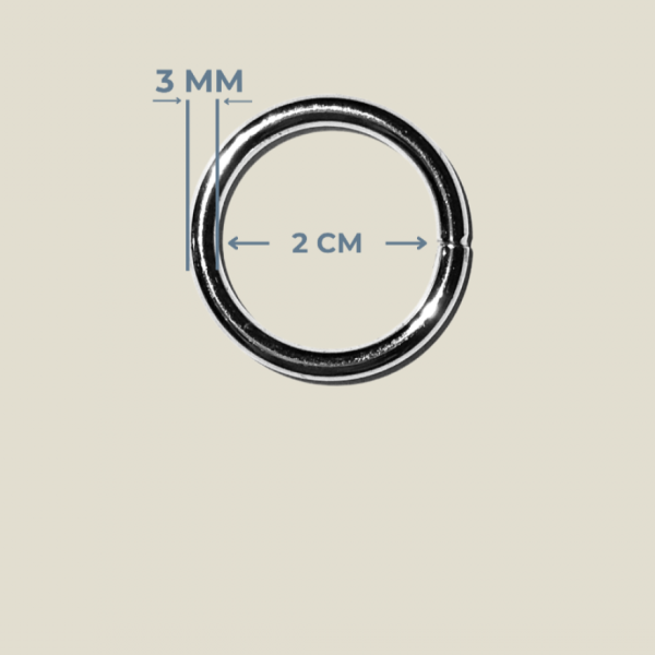 2 cm Yuvarlak Metal Halka - 3 mm Kaynaklı, Gümüş Renk (50 Adet) 2 cm Yuvarlak Metal Halka - 3 mm Kaynaklı, Gümüş Renk (50 Adet)
