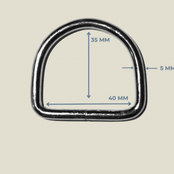 4 cm x 5 mm Kaynaklı D Halka (Metal Renk)