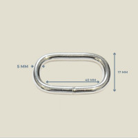 40x17 mm Oval Kaynaklı Metal Halka (5 mm Kalınlık) 40x17 mm Oval Kaynaklı Metal Halka (5 mm Kalınlık)