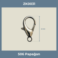 23 mm Papağan Kanca Nikel Renk - Metal Takı Kilidi Aparatı