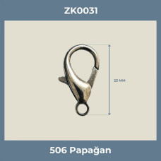 23 mm Papağan Kanca Nikel Renk - Metal Takı Kilidi Aparatı