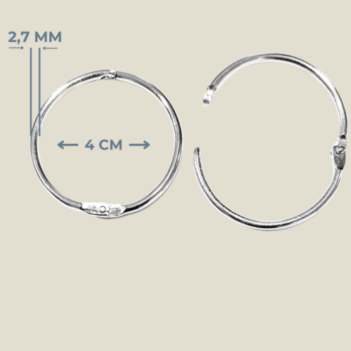 4 cm Metal Kilitli Halka – Ciltleme ve Menü Halkası (2,7 mm Kalınlık)