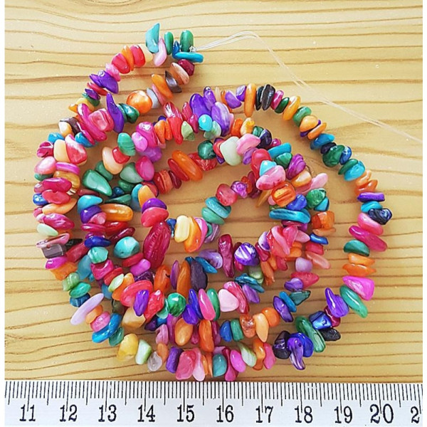 Karışık Renk Sedef Kırıktaş Dizi – 80 cm Takı ve Aksesuar Malzemesi | Serraada