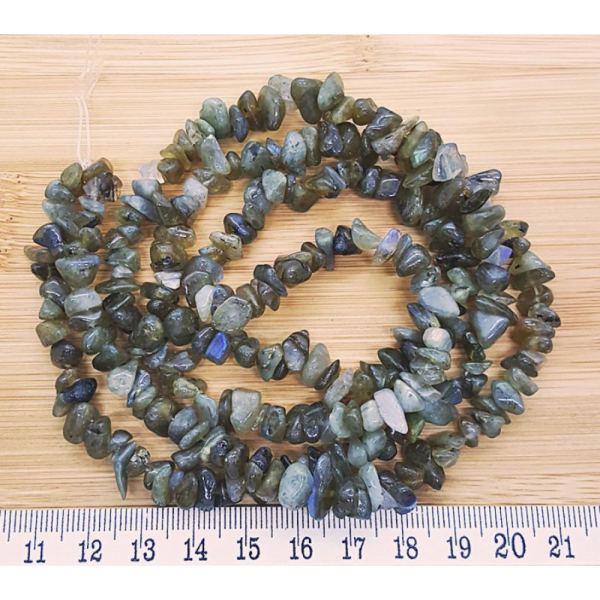 Doğal Labradorit Kırık Taş Dizi – 80 cm Takı Malzemesi