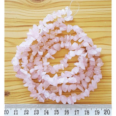 Doğal Pembe Kuvars Kırıktaş Dizi – 80 cm Takı Malzemesi