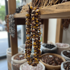 Mokait  Jasper Kırık Doğal Taş Dizi – 80 cm Hakiki Doğal Taş Boncuk