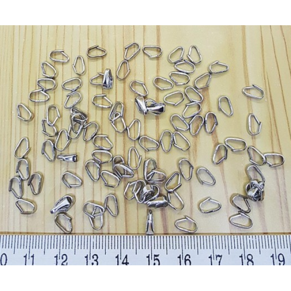 Pirinç Kolye Ucu Klipsi 7,5 mm Metal Renk Free Nikel