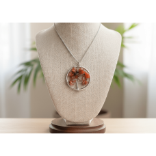 Doğal Akik Taşı Hayat Ağacı Kolye – Enerji, Denge ve Zarif Tasarım