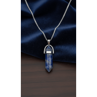 Sodalit Doğal Taş Çivi Kolye – Zihinsel Berraklık ve İletişim Enerjisi | 40 cm Zincir