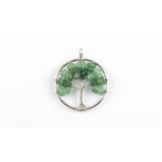 Doğal Aventurin Taşı Hayat ağacı Kolye