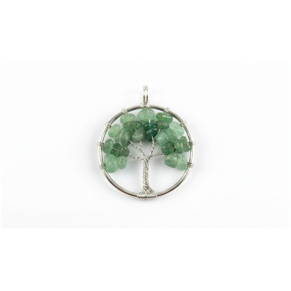 Doğal Aventurin Taşı Hayat ağacı Kolye