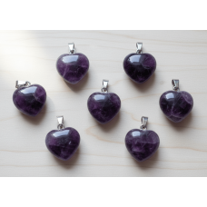 Kalp Şeklinde Ametist taşı kolye ucu