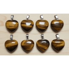 Kalp Şeklinde Kaplan gözü taşı kolye ucu