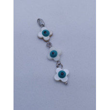 Nazar Boncuklu Sedef Taşlı Kolye Ucu – Gerçek Doğal Taş, Tekli Satış