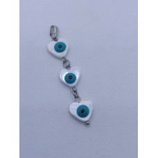 Nazar Boncuklu Sedef Taşlı Kolye Ucu – Gerçek Doğal Taş, Tekli Satış