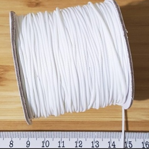 Parlak deri görünümlü Kore Takı ipi 1 mm beyaz