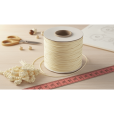 Parlak Deri Görünümlü Kore Takı İpi 1 mm Krem| Bobin Satış