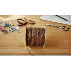 Parlak Deri Görünümlü Kore Takı İpi 1 mm Açık Kahverengi| Bobin Satış